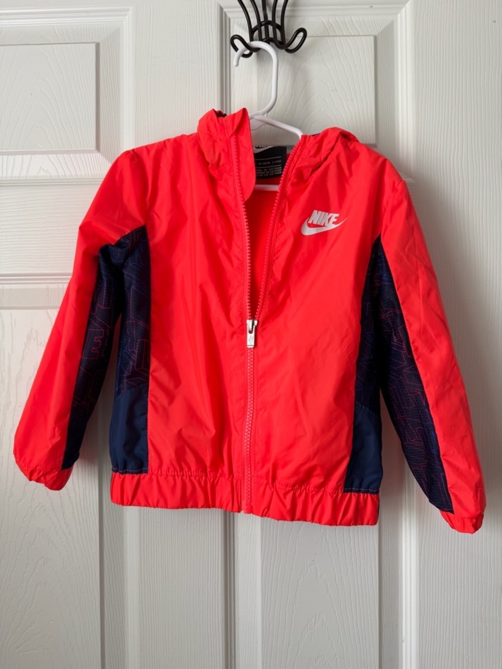 Nike Toddler Windbreaker Jacket 3T Neon Orange Just Do It Hooded Zip